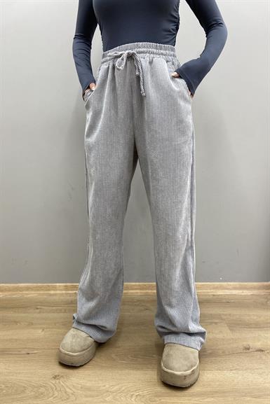 BEL LASTİKLİ KADİFE PANTOLON