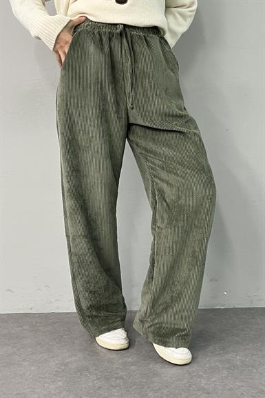 BEL LASTİKLİ KADİFE PANTOLON