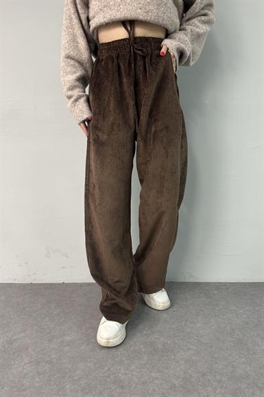 BEL LASTİKLİ KADİFE PANTOLON