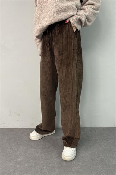 BEL LASTİKLİ KADİFE PANTOLON