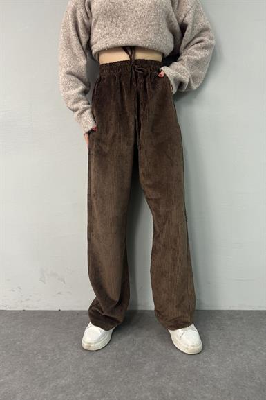 BEL LASTİKLİ KADİFE PANTOLON