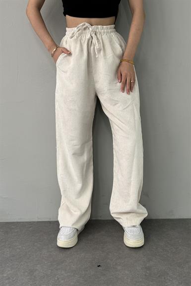 BEL LASTİKLİ KADİFE PANTOLON