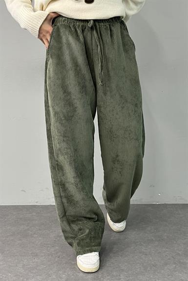 BEL LASTİKLİ KADİFE PANTOLON