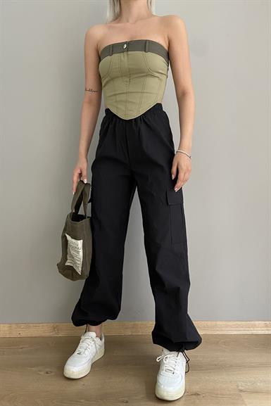 BEL LASTİKLİ KARGO PANTOLON