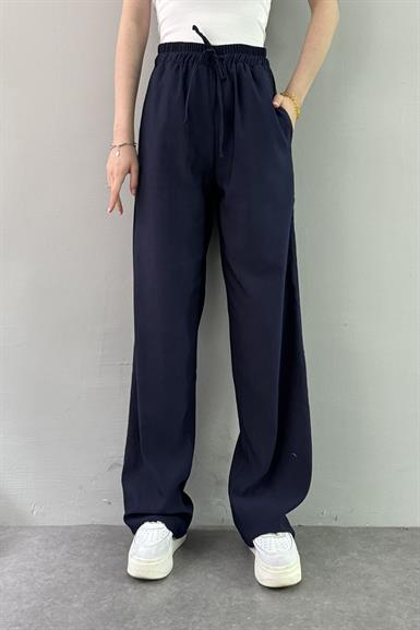 BEL LASTİKLİ KETEN PANTOLON