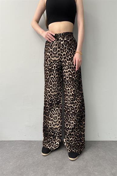 BEL LASTİKLİ LEOPAR PANTOLON