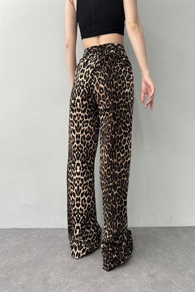 BEL LASTİKLİ LEOPAR PANTOLON