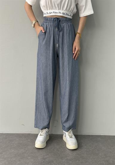 BEL LASTİKLİ PAÇA DİKİŞLİ PANTALON