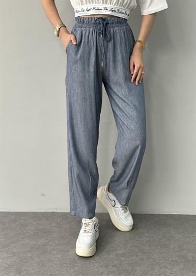 BEL LASTİKLİ PAÇA DİKİŞLİ PANTALON