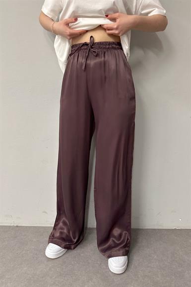 BEL LASTİKLİ SATEN PANTOLON
