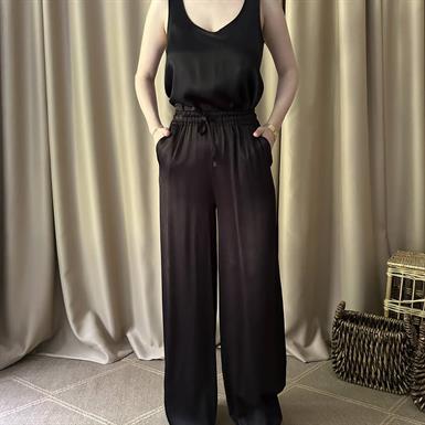 BEL LASTİKLİ SATEN PANTOLON