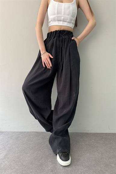 BEL LASTİKLİ TENCEL BOL  PANTOLON