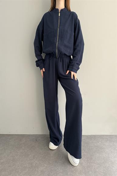 BELİ LASTİK DETAYLI PANTOLON