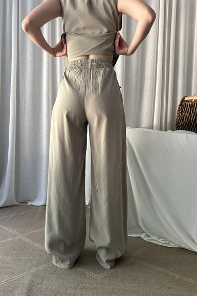 BELİ LASTİKLİ BAĞCIK DETAYLI PANTOLON