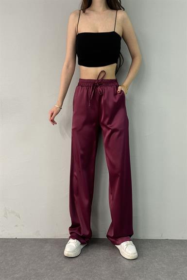BELİ LASTİKLİ CEPLİ SATEN PANTOLON