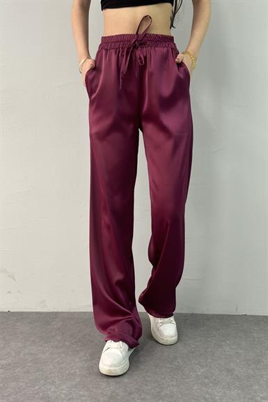 BELİ LASTİKLİ CEPLİ SATEN PANTOLON