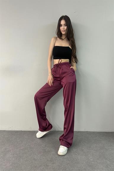 BELİ LASTİKLİ CEPLİ SATEN PANTOLON