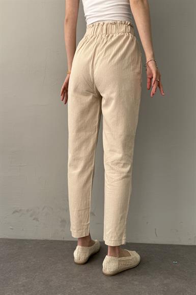BELİ LASTİKLİ GABARDİN PANTOLON