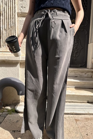 BELİ PİLELİ LASTİKLİ SALAŞ MODAL PANTOLON