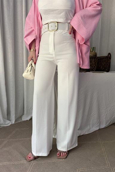 BOL PAÇA KEMERLİ PANTALON