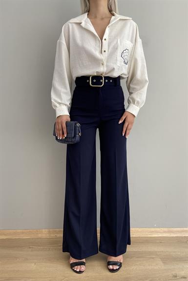 BOL PAÇA KEMERLİ PANTALON