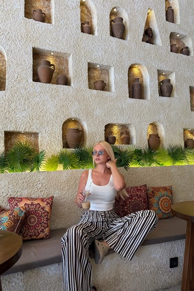 ÇİZGİLİ KETEN PANTOLON