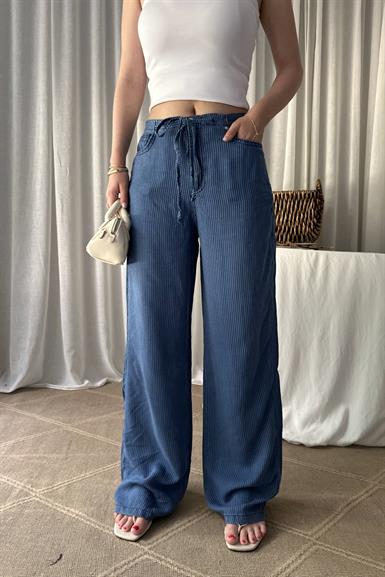 ÇİZGİLİ TENCEL PANTOLON