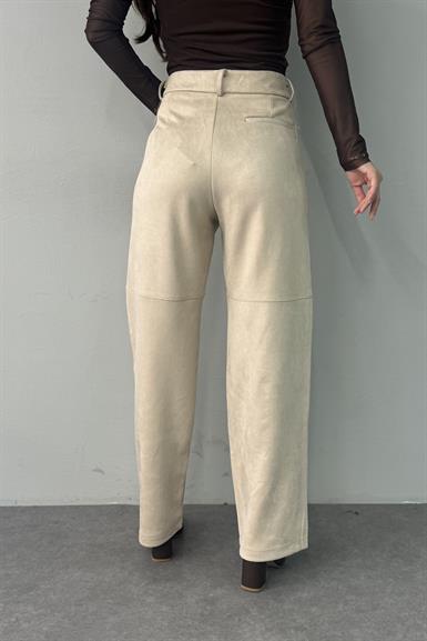 DİZİ DİKİŞ DETAY NUBUK PANTOLON