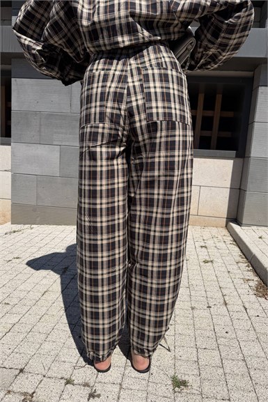 EKOSE DESEN PAÇA BAĞCIK DETAY PANTOLON