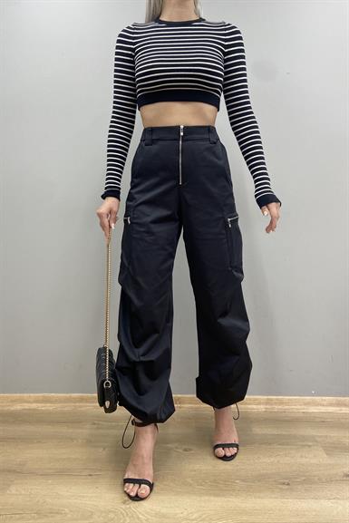 FERMUARLI SATEN PANTOLON