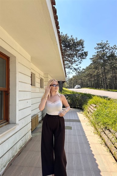 KEMER DETAY ÖRME PANTOLON