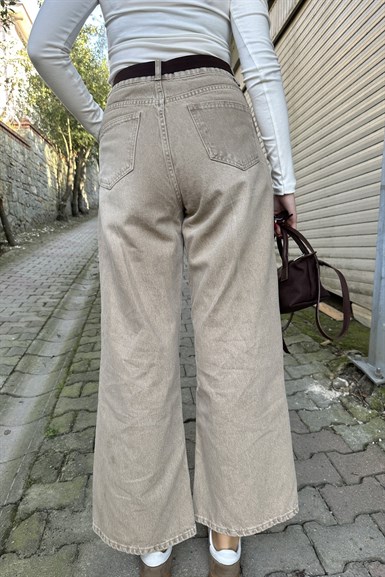 KEMER DETAYLI KOT PANTOLON