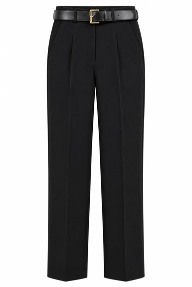 KEMERİ TEK PİLE DUBLE PAÇA PANTOLON