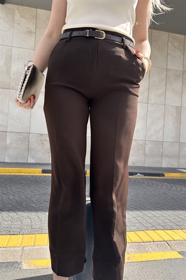 KEMERLİ DUBLE PAÇA PANTOLON