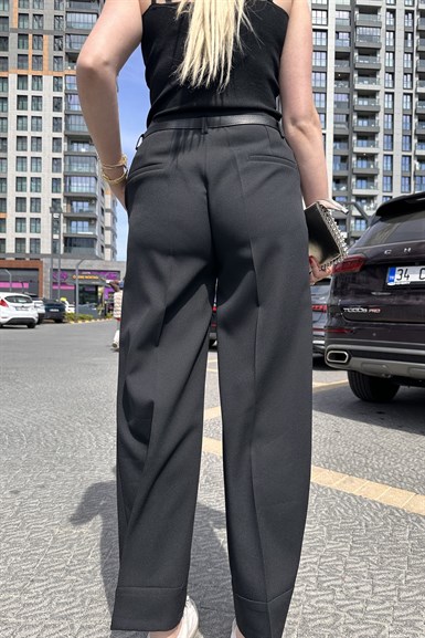 KEMERLİ DUBLE PAÇA PANTOLON