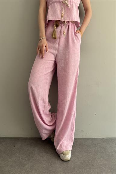 KEMERLİ KETEN PANTOLON