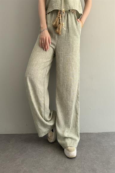 KEMERLİ KETEN PANTOLON