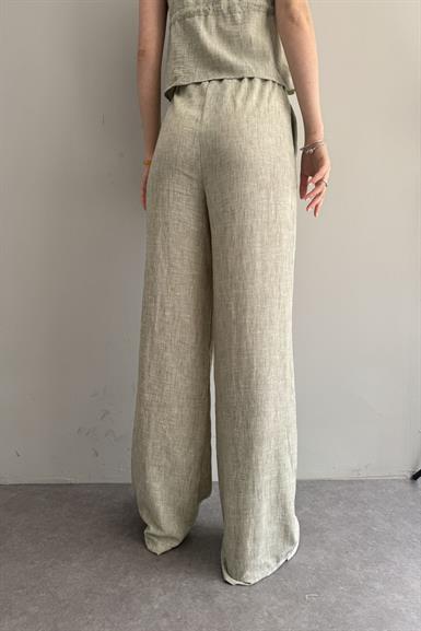 KEMERLİ KETEN PANTOLON