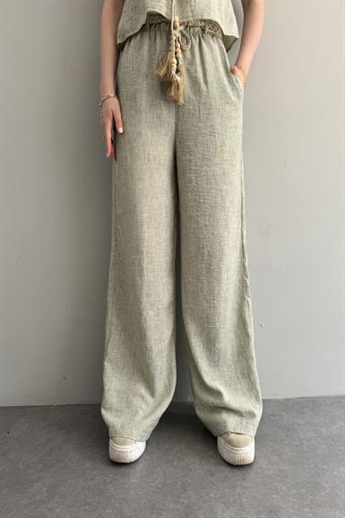 KEMERLİ KETEN PANTOLON