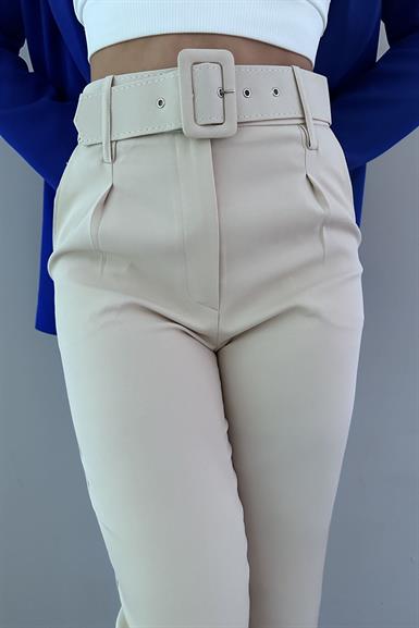 KEMERLİ TEK PİLE PANTALON