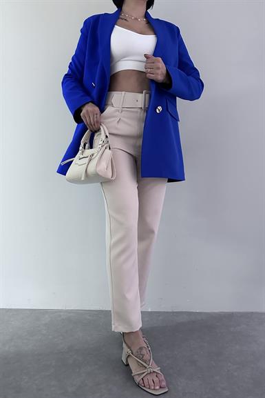 KEMERLİ TEK PİLE PANTALON