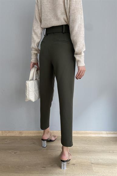 KEMERLİ TEK PİLE PANTALON
