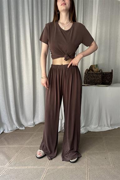 LASTİKLİ GENİŞ PAÇA MODAL PANTOLON
