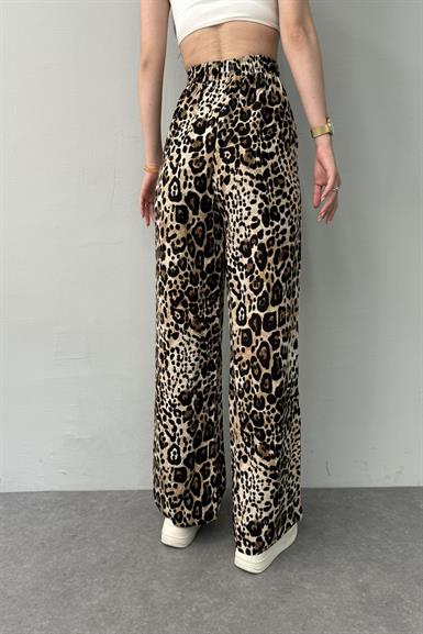 LEOPAR DESEN BAĞCIKLI PANTOLON