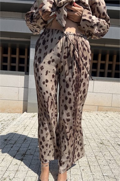 LEOPAR DESEN BAĞCIKLI PANTOON