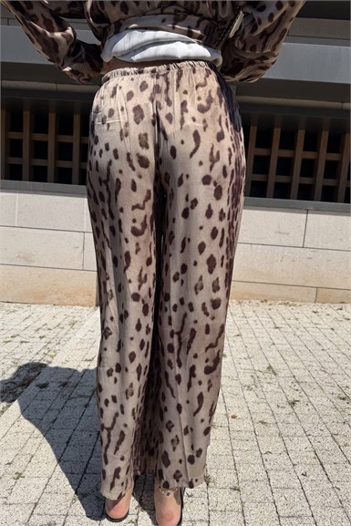 LEOPAR DESEN BAĞCIKLI PANTOON