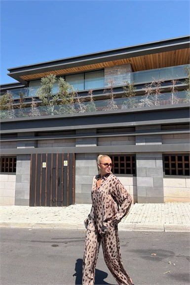 LEOPAR DESEN BAĞCIKLI PANTOON
