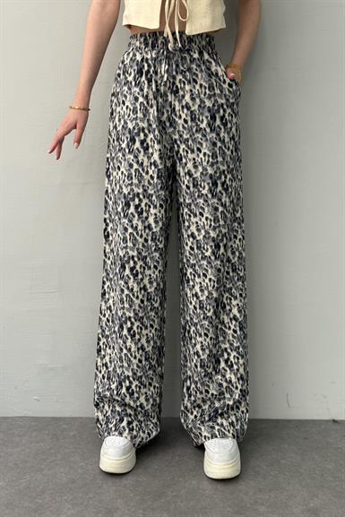 LEOPAR DESEN BEL LASTİKLİ PANTOLON