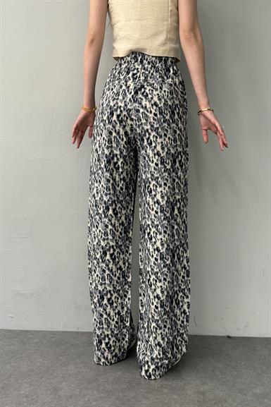 LEOPAR DESEN BEL LASTİKLİ PANTOLON
