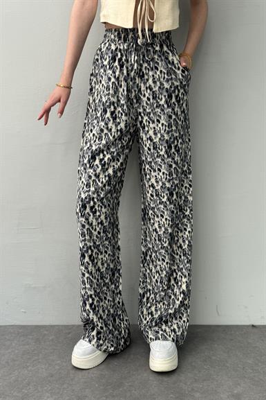 LEOPAR DESEN BEL LASTİKLİ PANTOLON